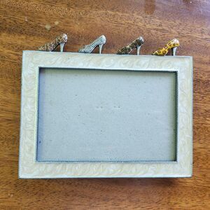 Meijer Animal Print High Heel Shoe Photo Frame 4x6 Cream Zebra Giraffe Desk